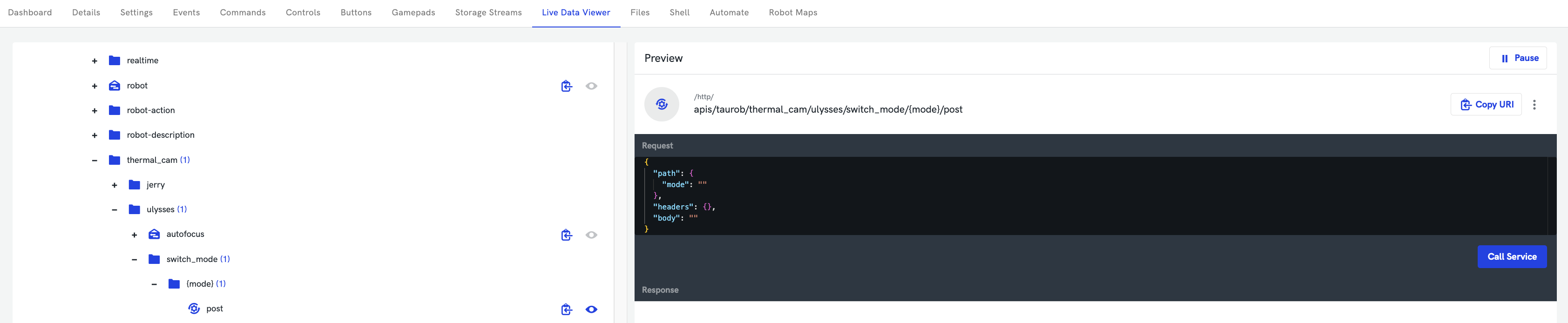Example of a Service which includes Path Parameters
