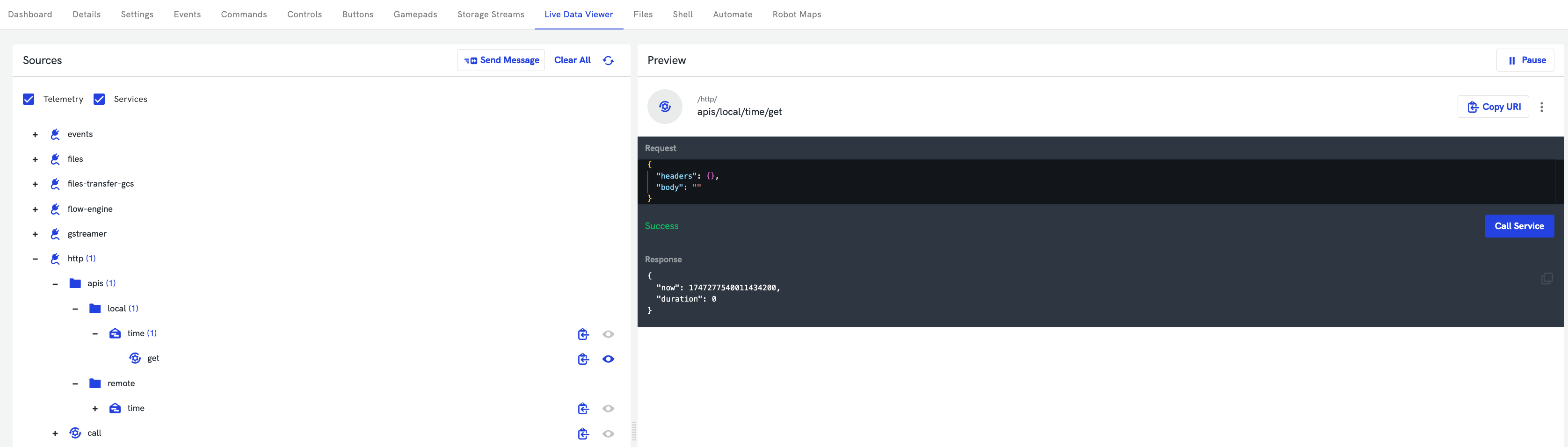 Example of Service exposed from an API